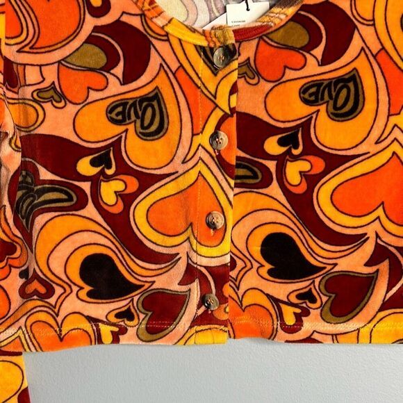 NGOrder Urban Outfitters Groovy Velour Cardigan Lg - Picture 5 of 9